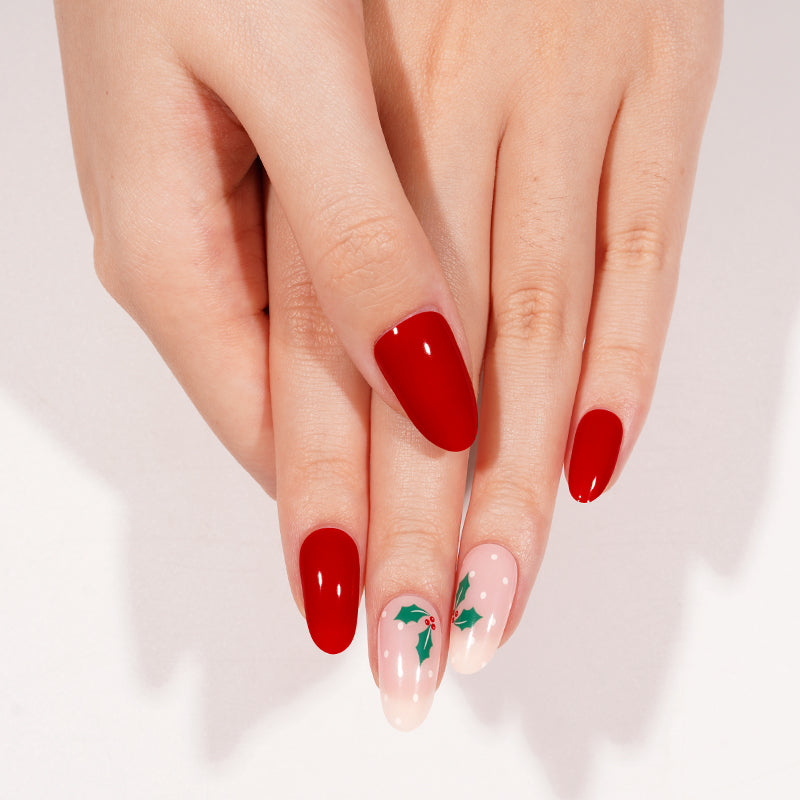 Pack Lámina de uñas de gel Premium precurado Nooves Diseños Navidad + Lámpara uñas UV/LED PORTÁTIL 8w-4